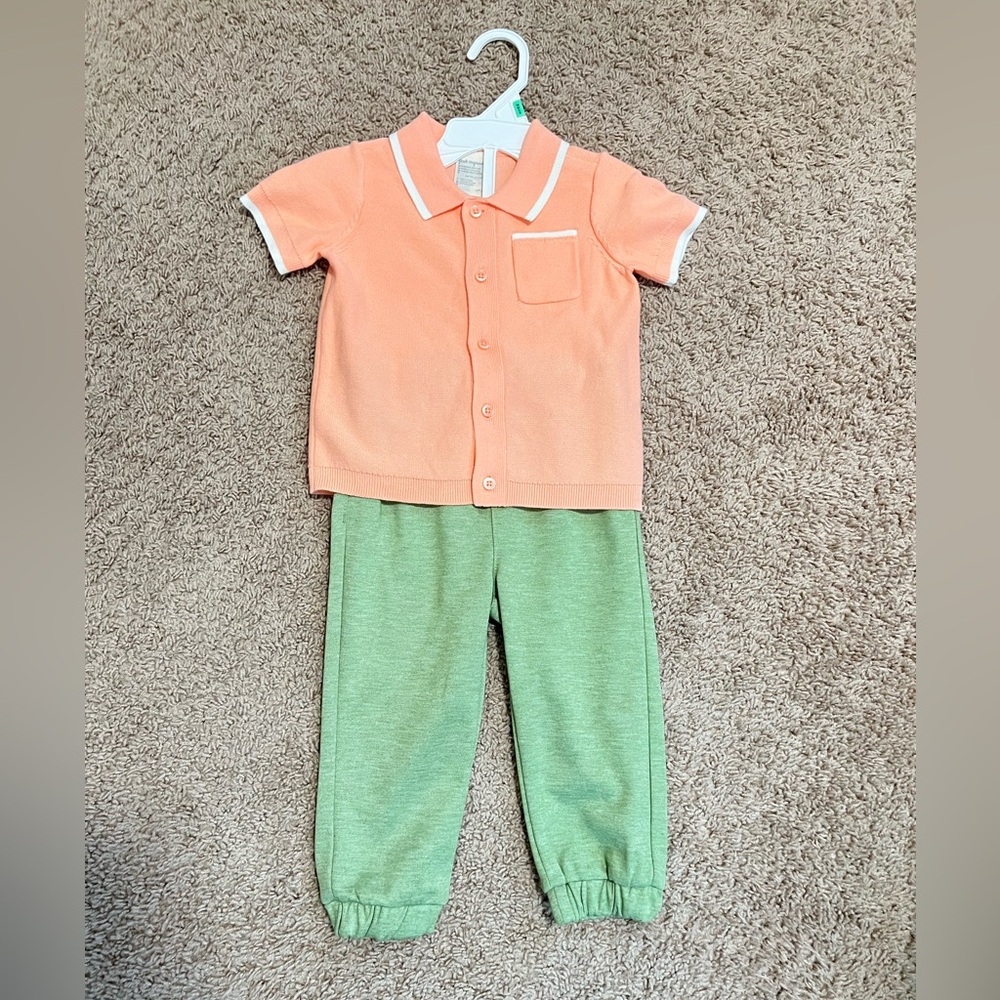 NWT First Impressions collared shirt & matching pants set